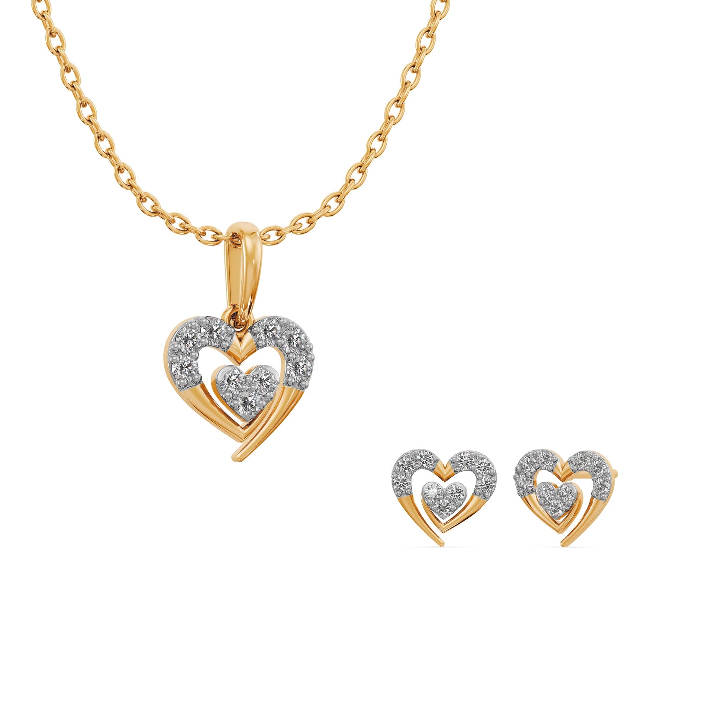 Lustre of Love 9KT Gold Laboratory Grown Diamond Pendant Set