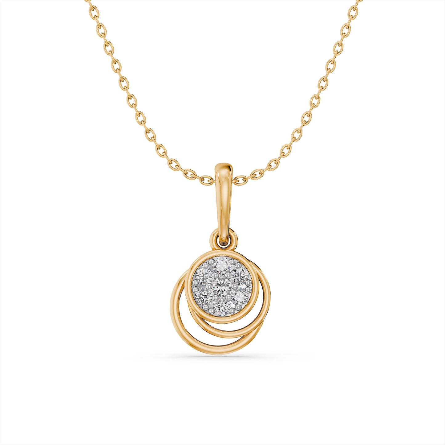 Azure Cluster 9KT Gold Laboratory Grown Diamond Pendant