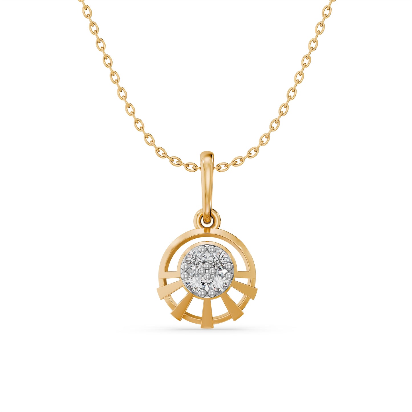 Luna Cluster 9KT Gold Laboratory Grown Diamond Pendant