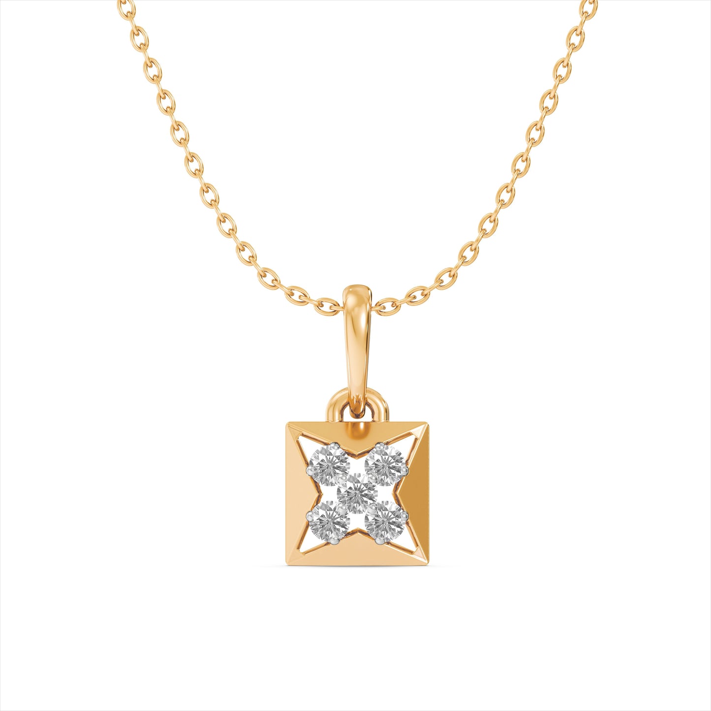 Orlina Spark 9KT Gold Laboratory Grown Diamond Pendant