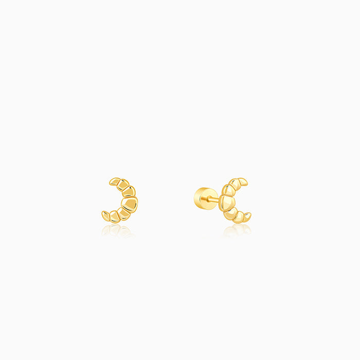 Golden Croissant Ear Piercings