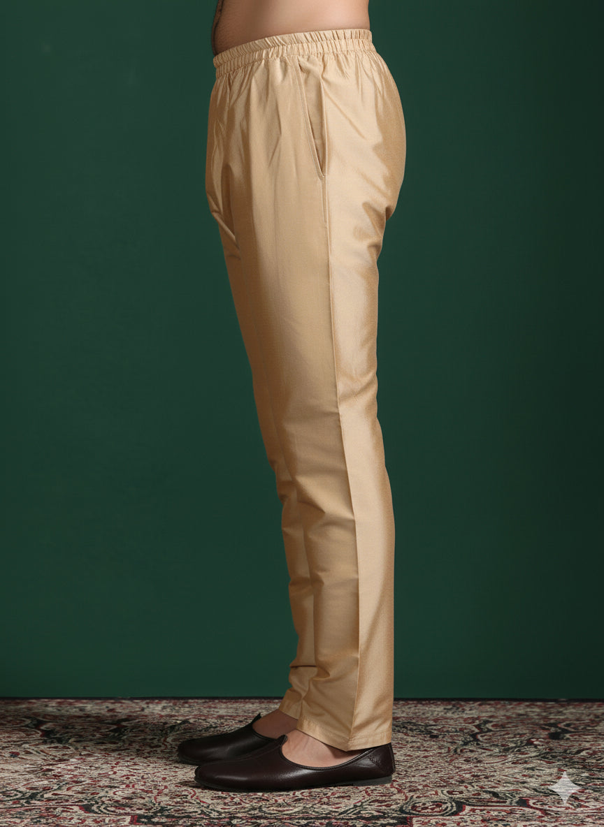 Zavaya Beige Plain Cotton Pyjama