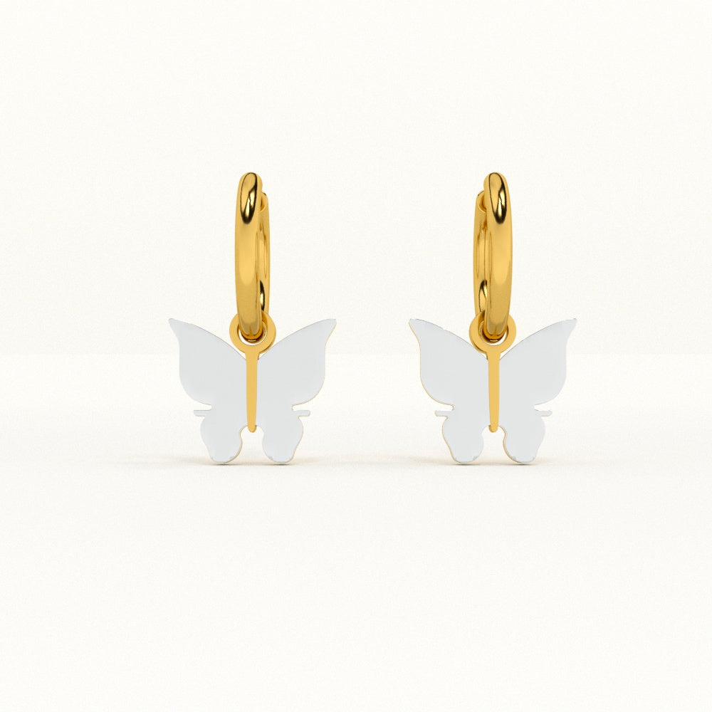 Annabelle Butterfly Drop Hoop Earrings