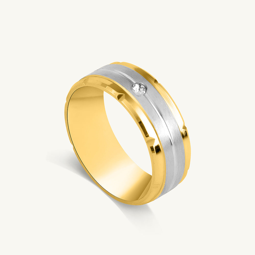 Splendid Dual Tone Band Ring
