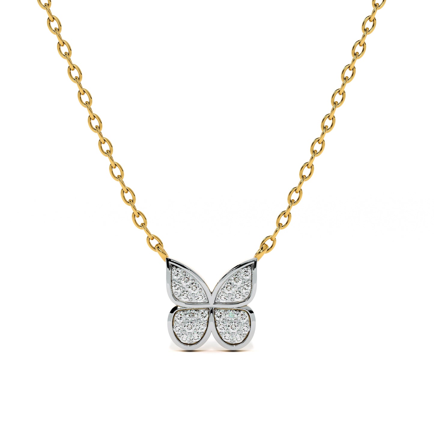 Butterfly Bliss 9KT Gold Laboratory Grown Diamond Necklace
