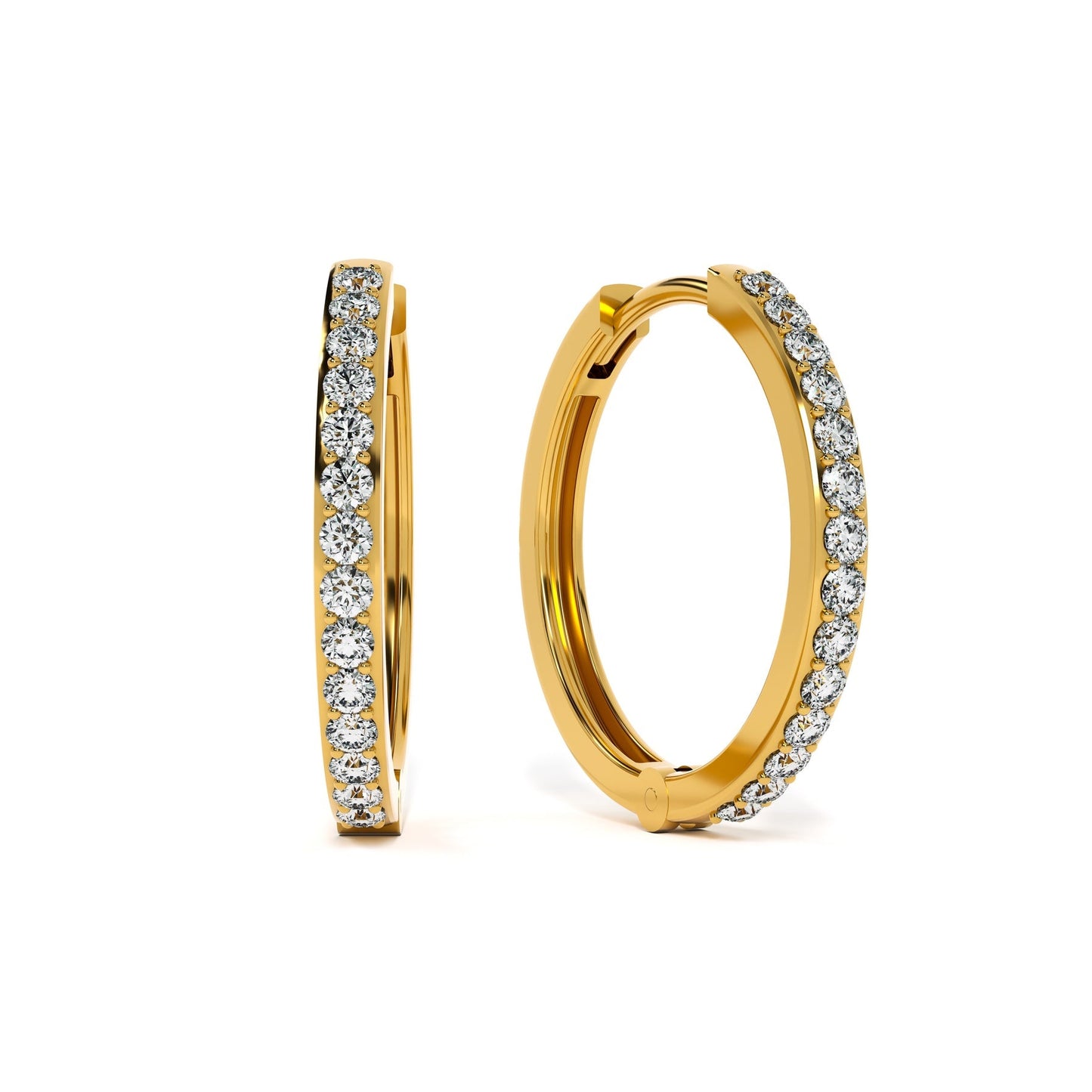 Timeless 9KT Gold Laboratory Grown Diamond Hoop Earrings