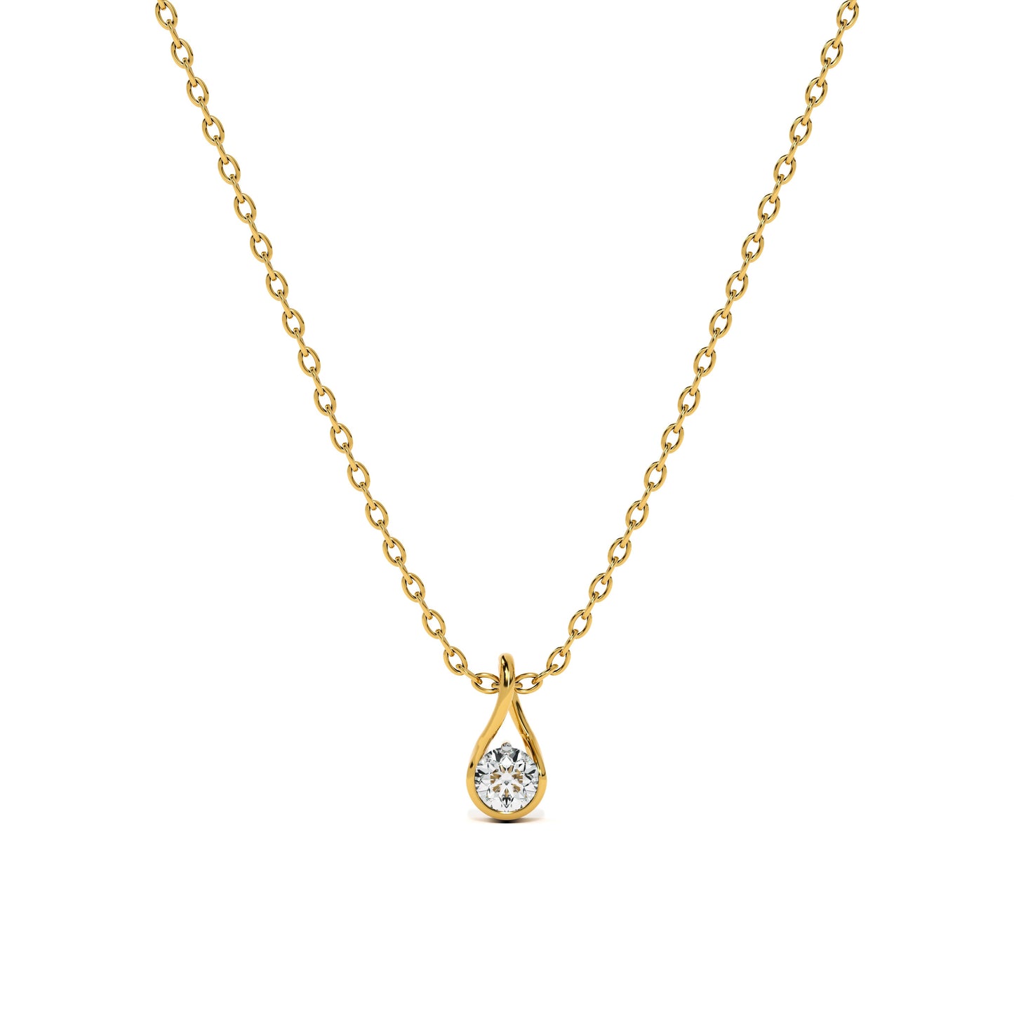 Drop Solitaire 9KT Gold Laboratory Grown Diamond Pendant