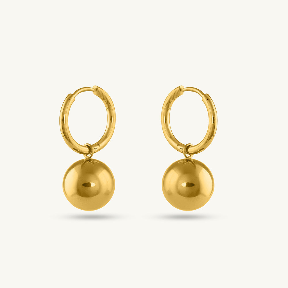 Gold Ball Drop Earrings
