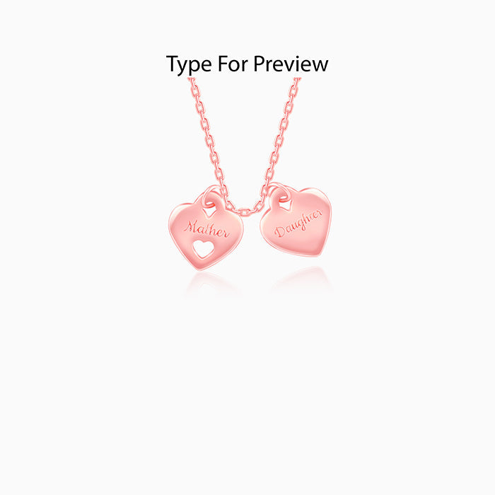 Rose Gold Dual Heart Name Personalised Necklace