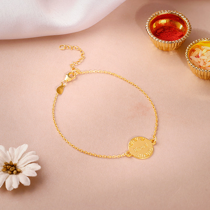 Golden Personalised Celtic Bracelet Rakhi