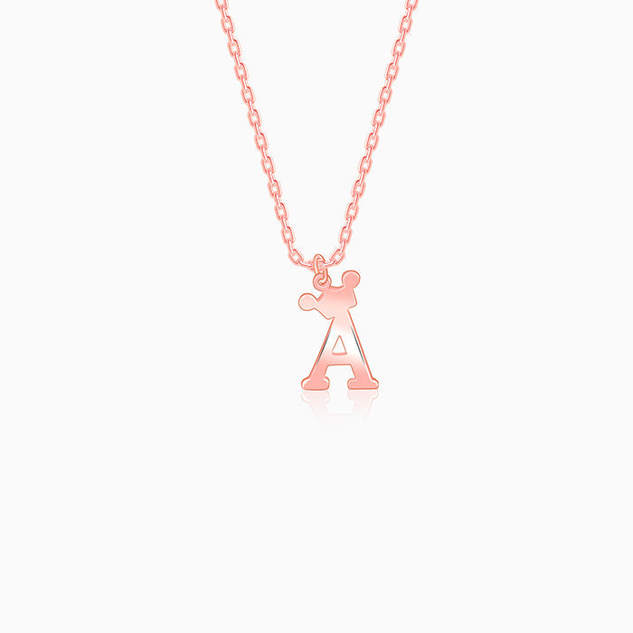 Rose Gold Personalised Crown Initial Pendant