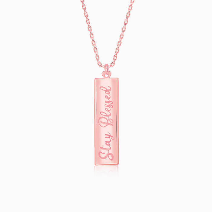 Rose Gold Personalised Two-Name Bar Pendant