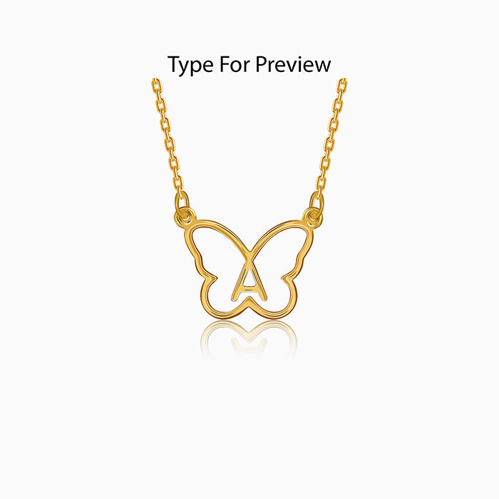Golden Personalised Like a Butterfly Necklace