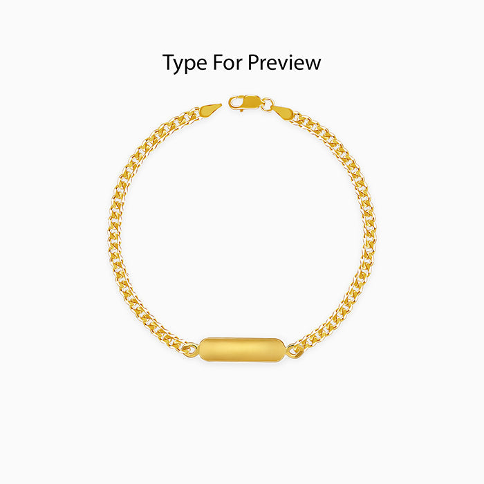 Golden Personalised Cuban Bracelet for Him