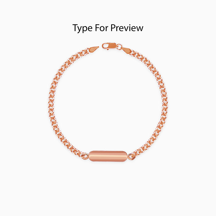 Rose Gold Personalised Cuban Bracelet for Him