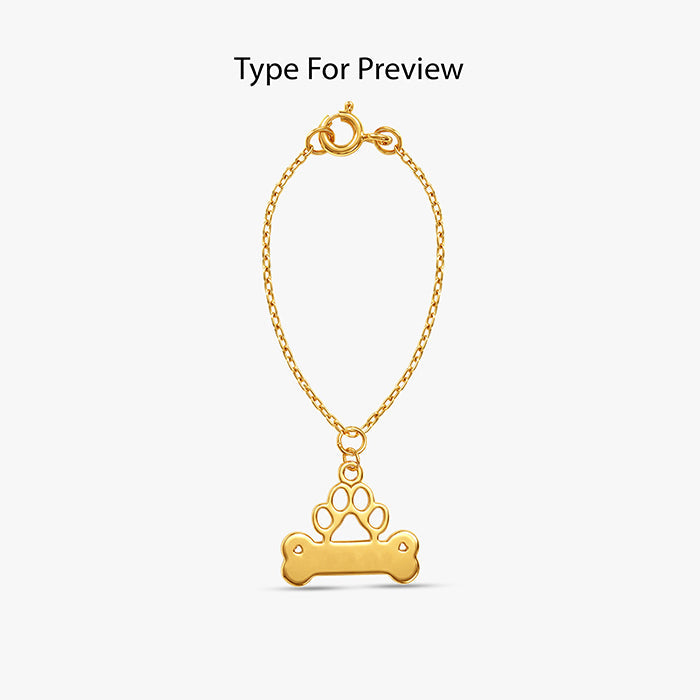 Golden Personalised Bone Tag Pet Charm