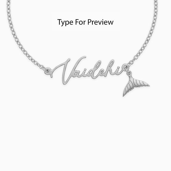 Silver Personalised Cute Mermaid Tail Bracelet