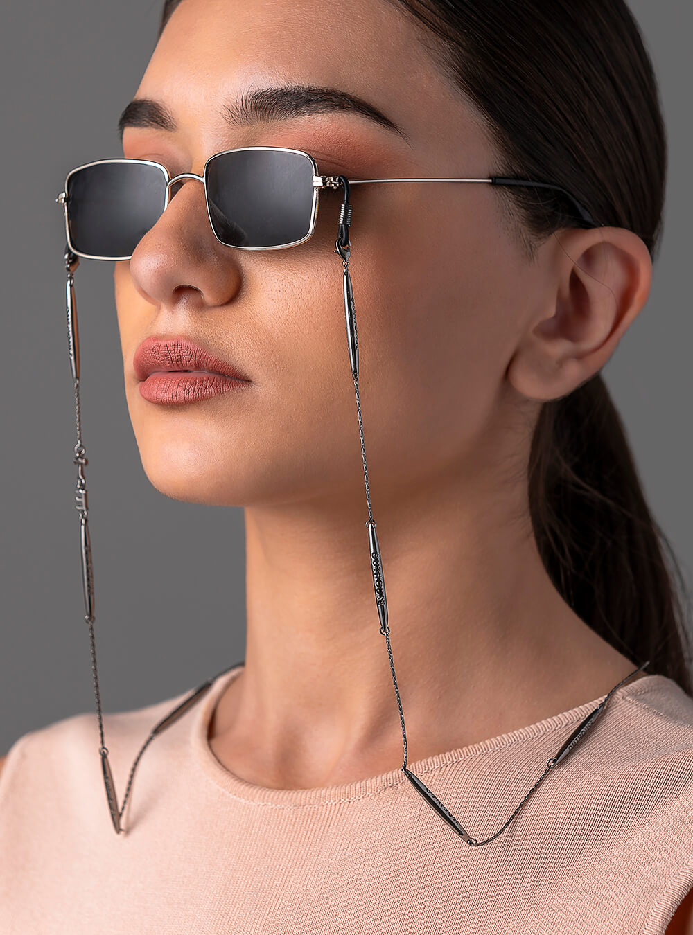 Le Lien Monogram Convertible Lanyard in Gunmetal