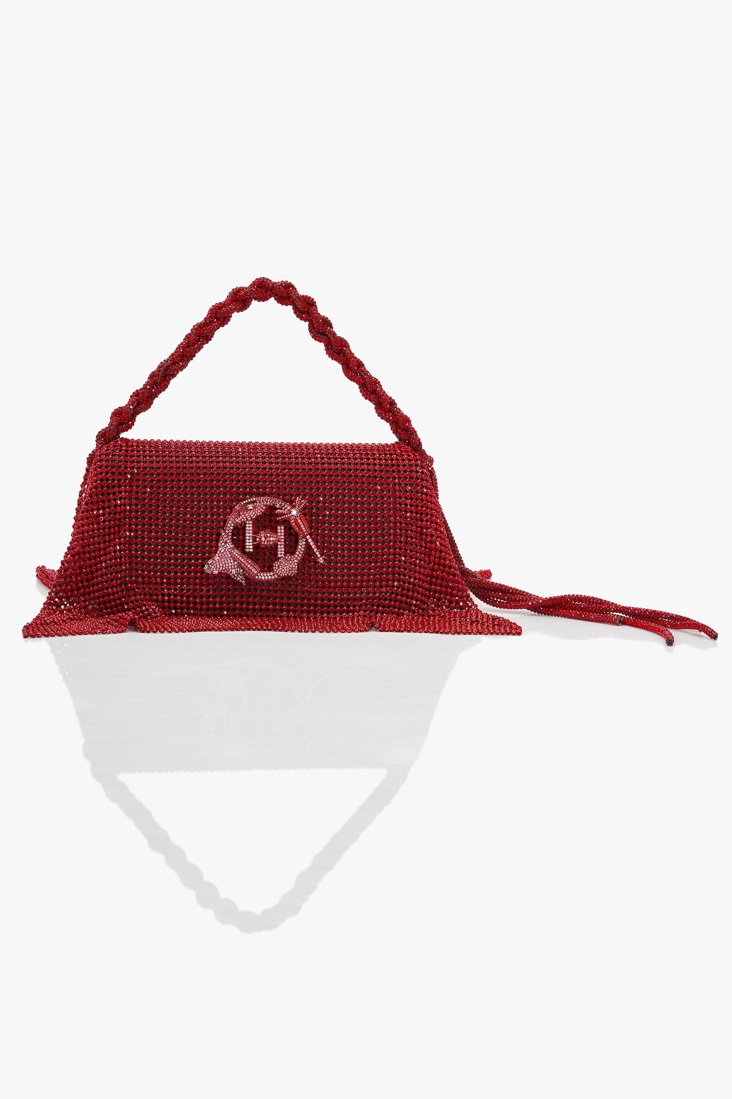 Crystal Furbie Midi Handbag in Promiscuous Red