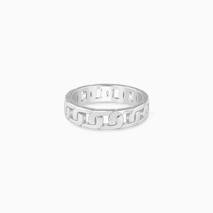 Silver Linked Ring For Him