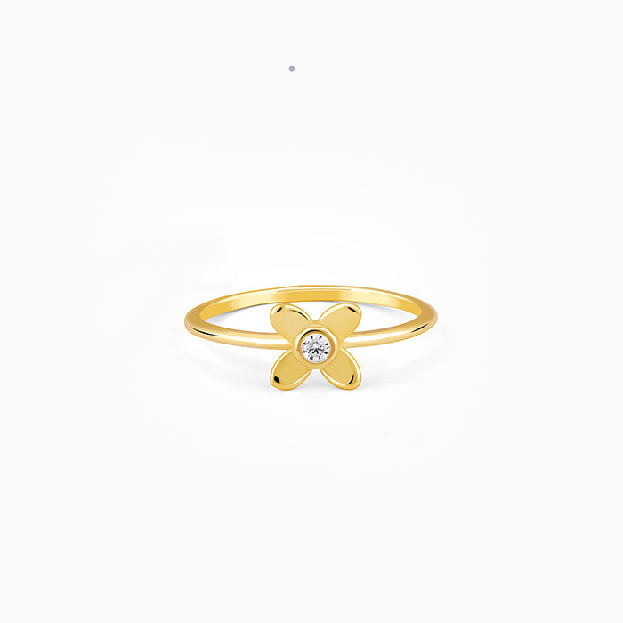 Golden Beautiful Orchid Ring