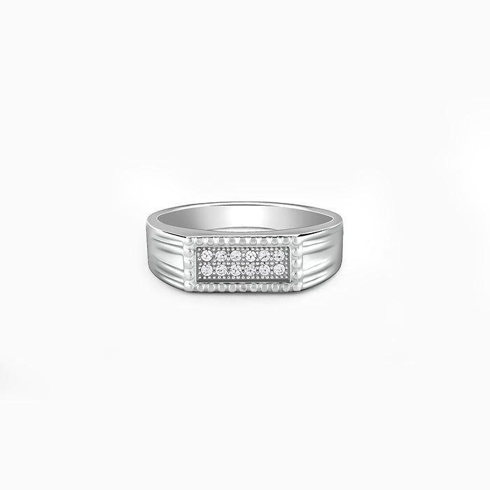 Silver Modern Simplicity Ring For Him