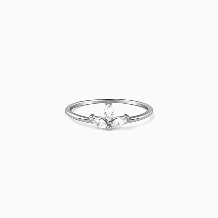Silver Flora Trine Ring