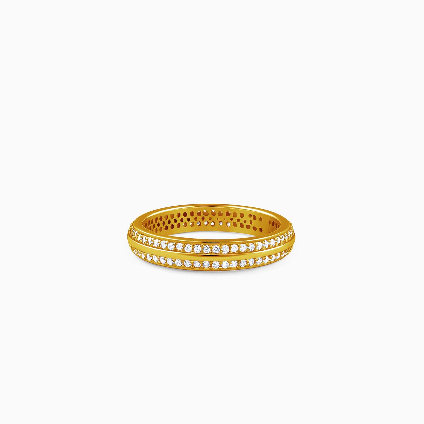Golden Bold Fate Ring For Him (Size 22)