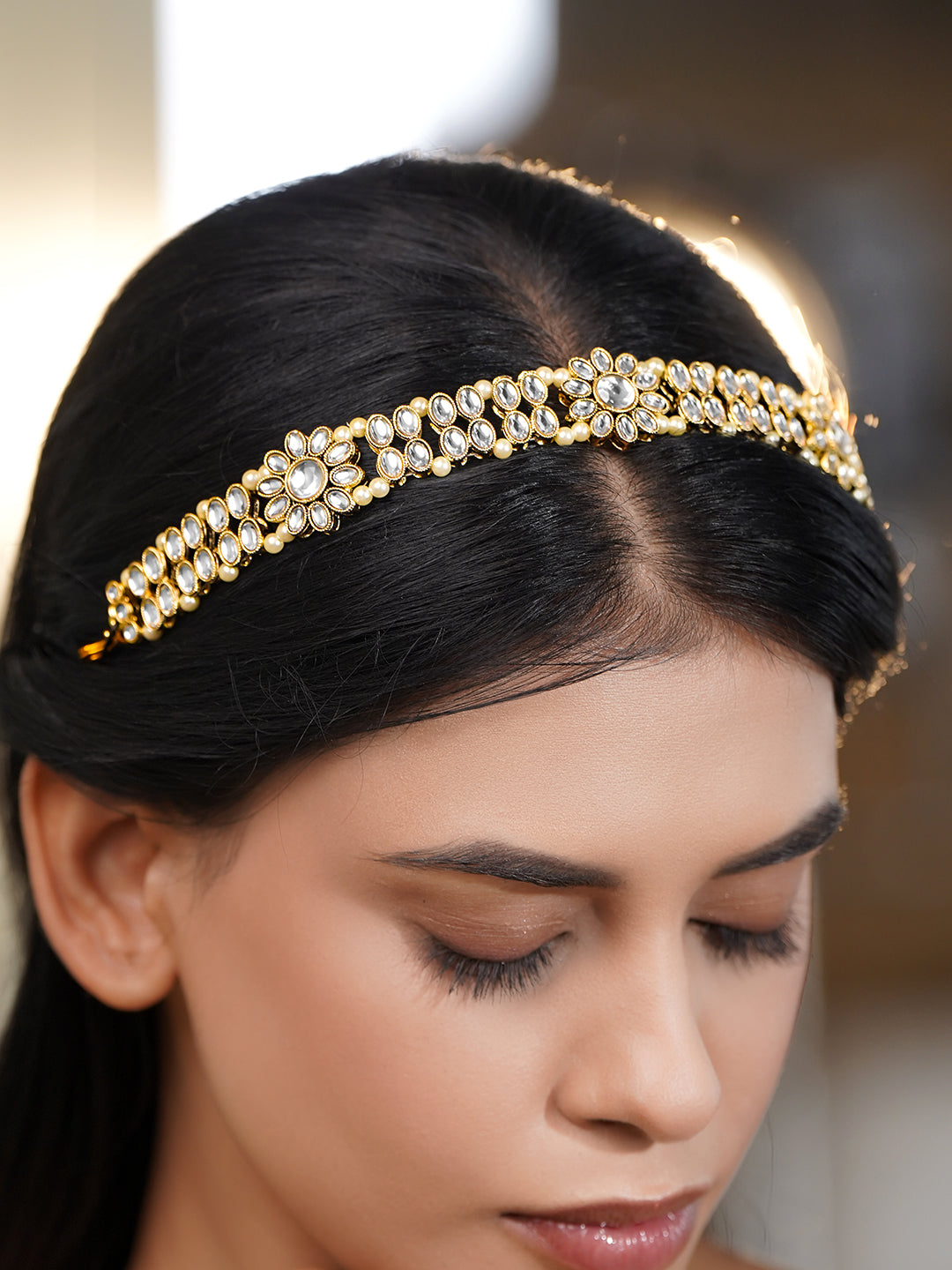 Wedding Muse Floral Kundan Sheeshphool