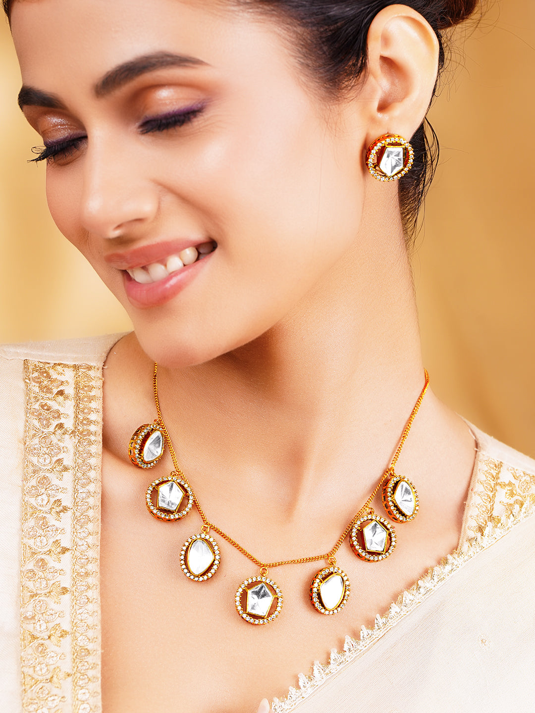 Golden Charm Glow Drop Necklace