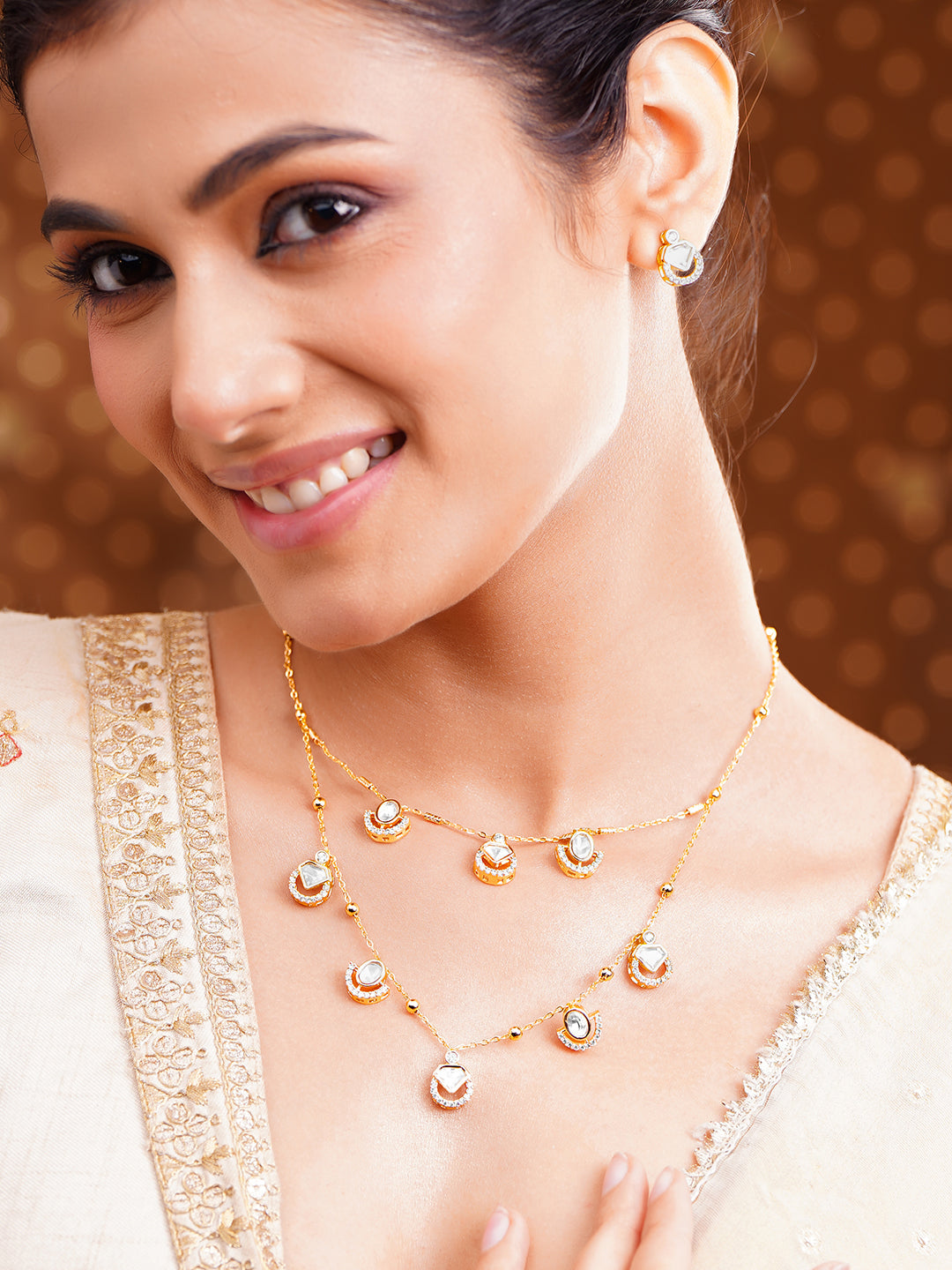 Layered Glow Charm Necklace Set