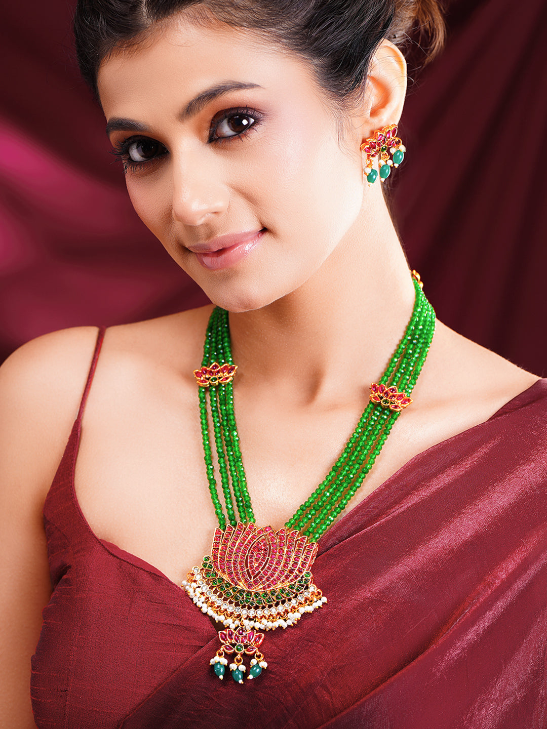 Lotus Bloom Heritage Long Necklace Set