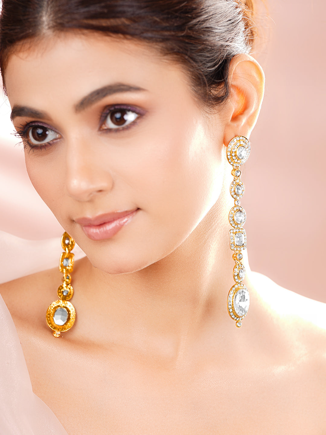 Radiant Crystal Chain Statement Earrings