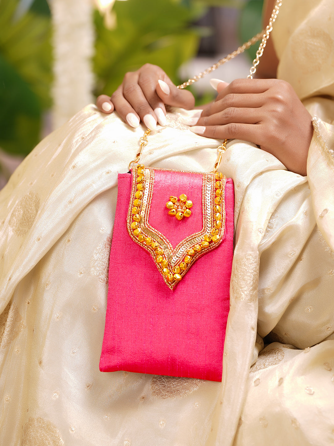 Gold Embellished Festive Statement Sling Bag