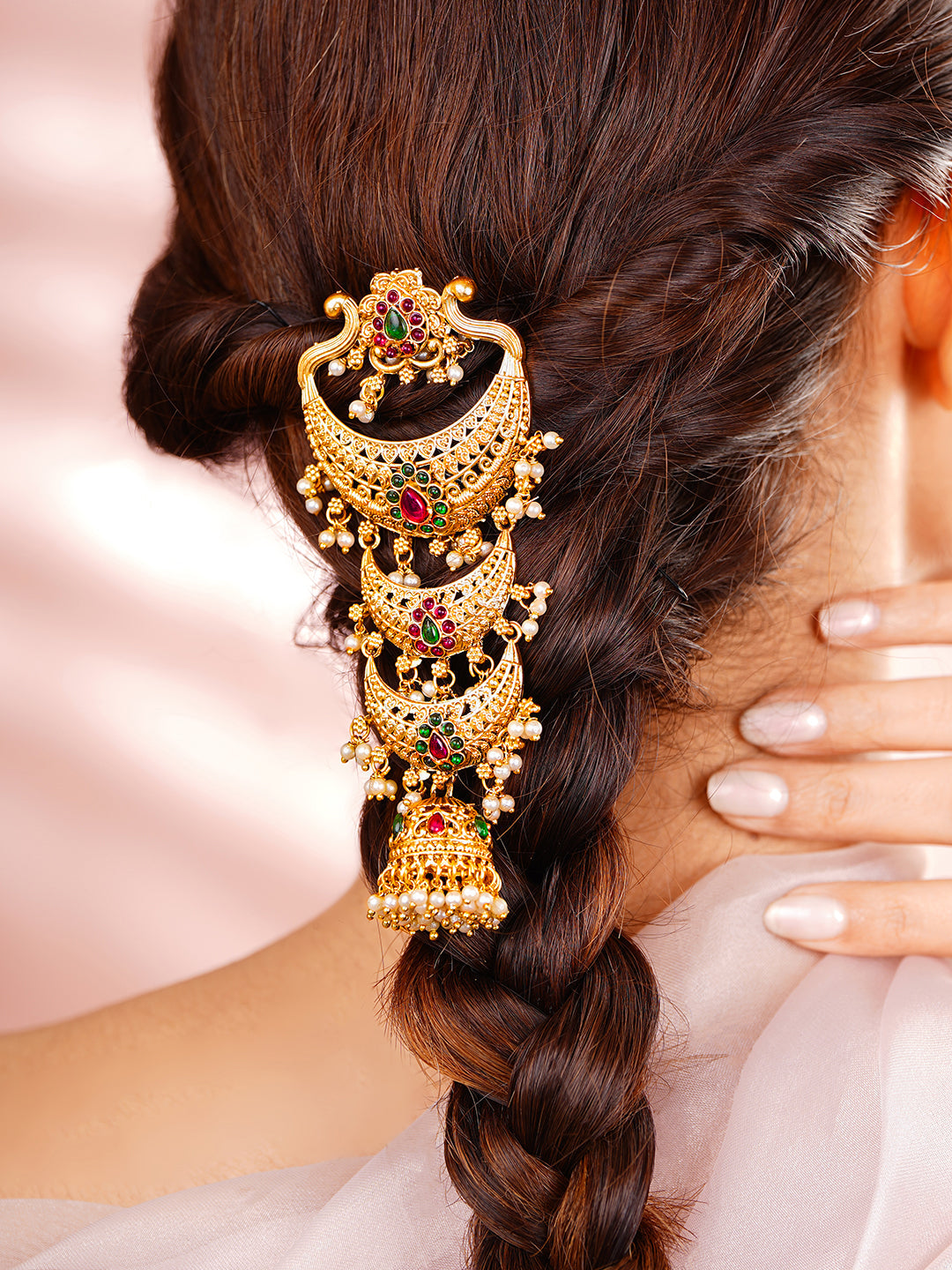 Traditional Gold Layered Braid Hair Accessory