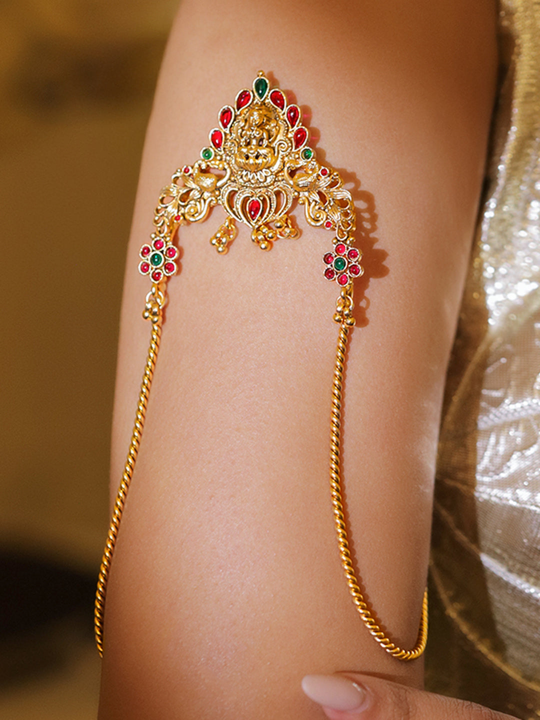 Pink & Green Golden Armlet