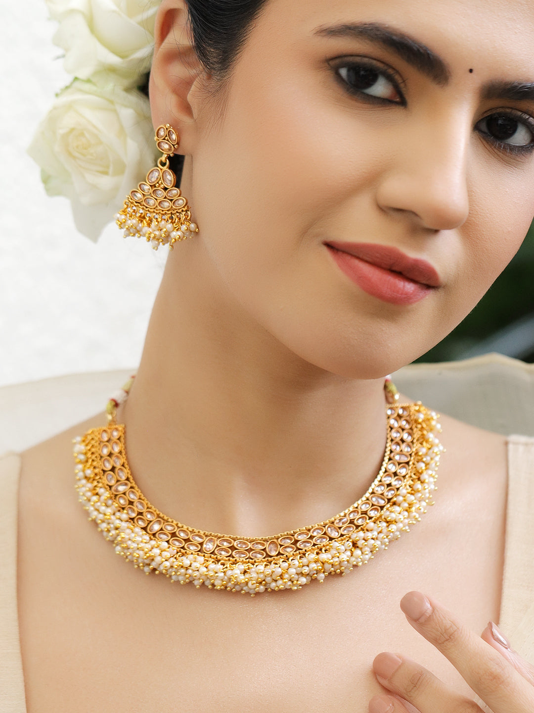 Pearl Rhythm Golden Necklace Set