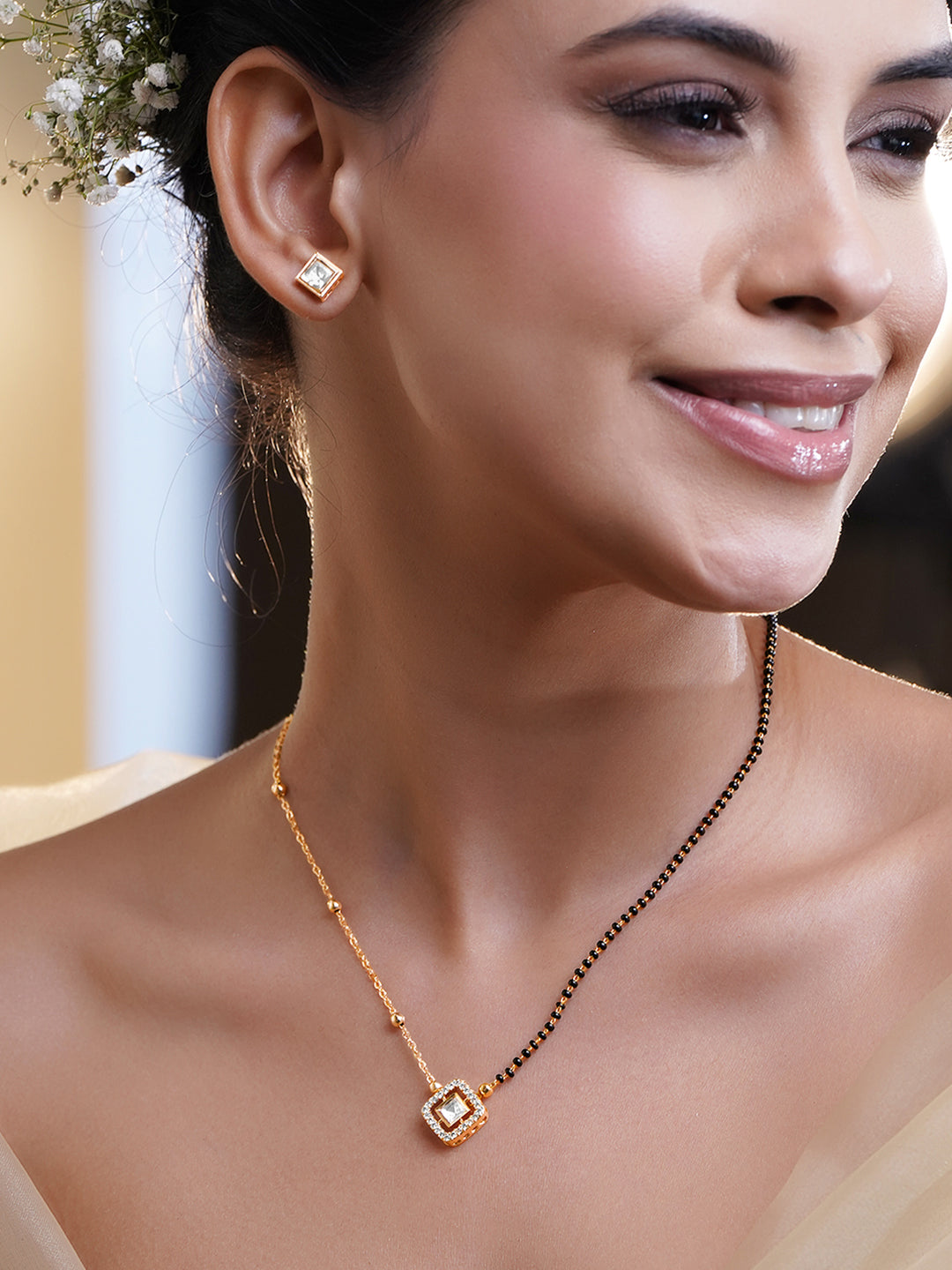 Modern Elegance American Diamond Mangalsutra Set