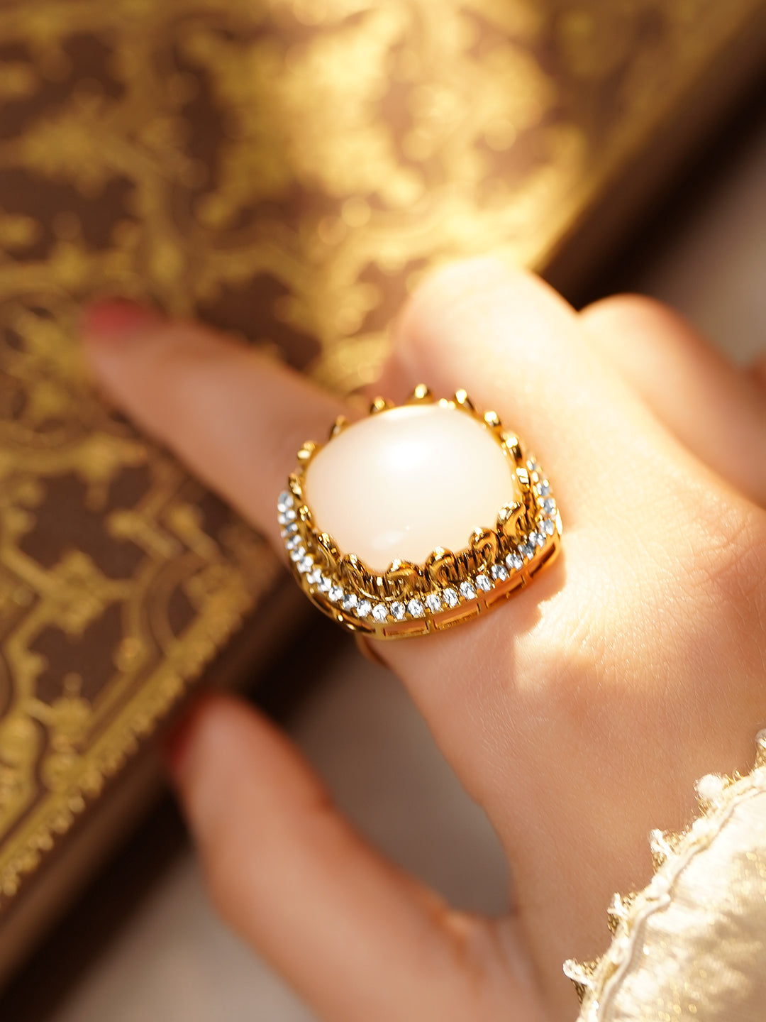 Luxe Gold Opala Cocktail Ring