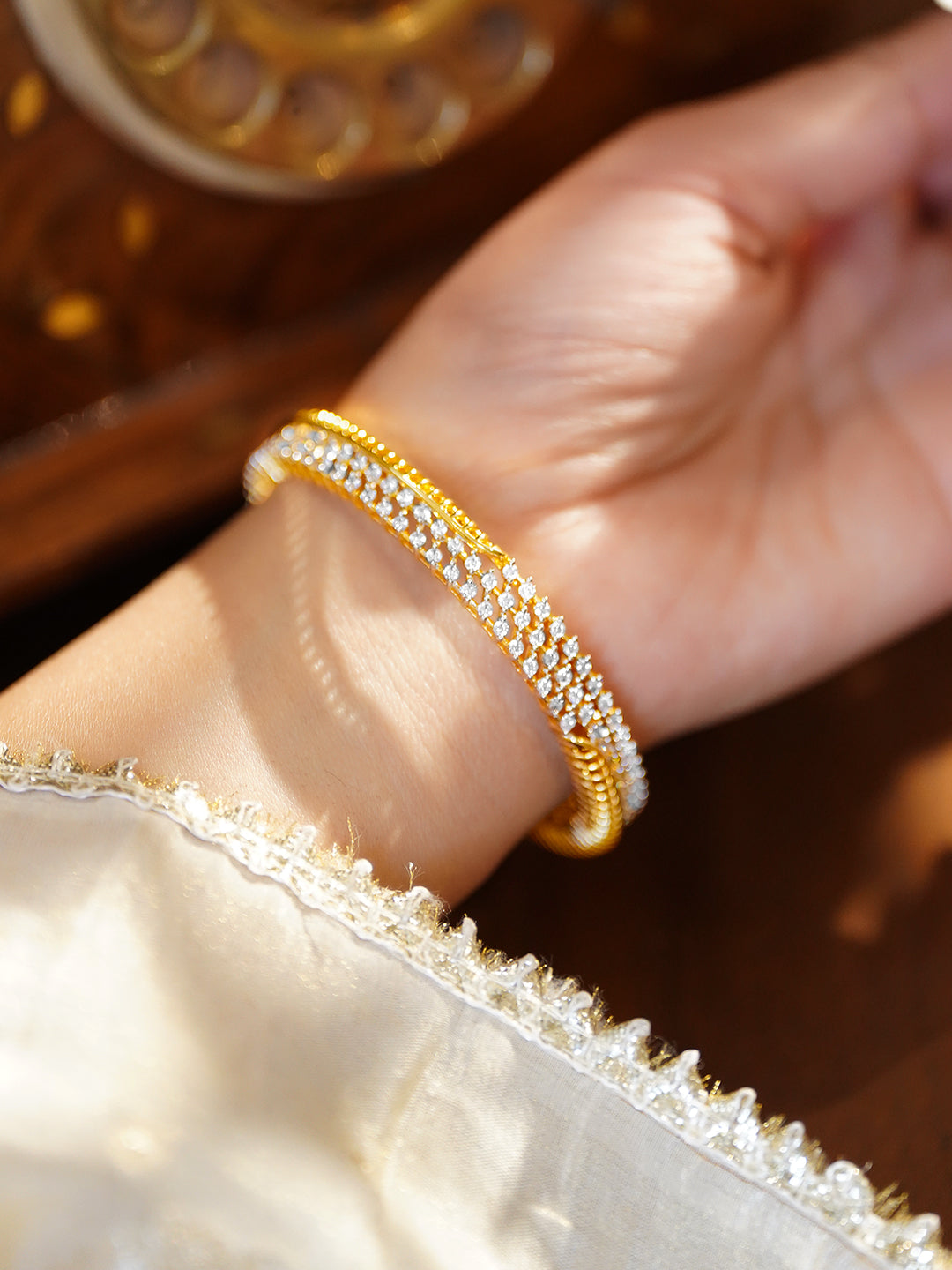 American Diamond Zirconia Gold Bracelet