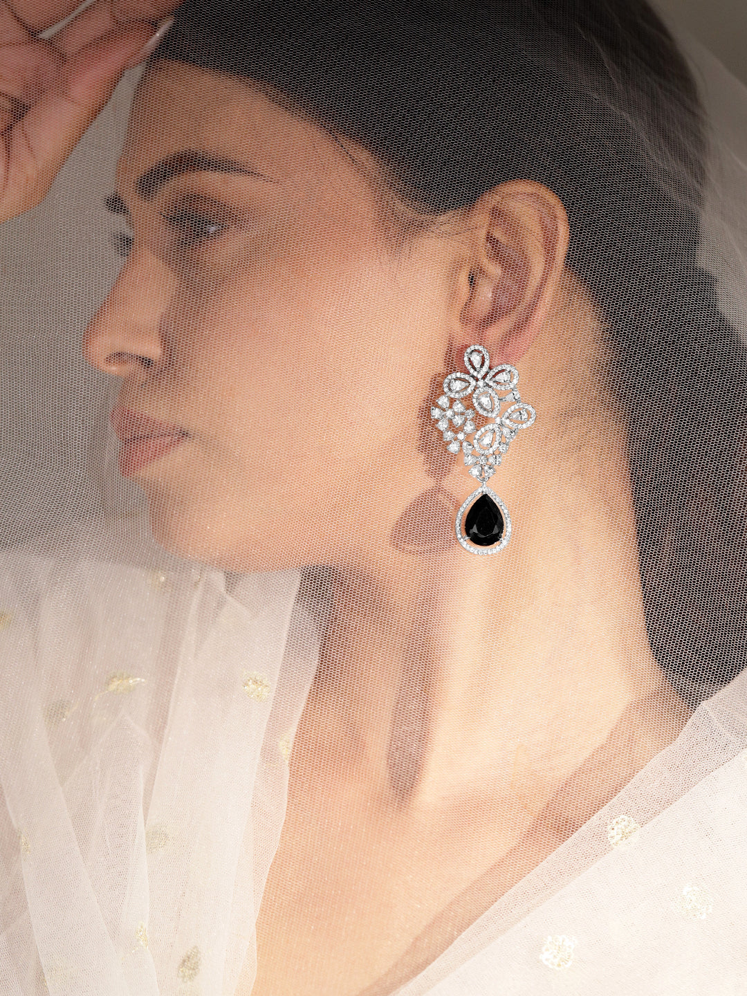Red Carpet Ready Black Crystal Earrings