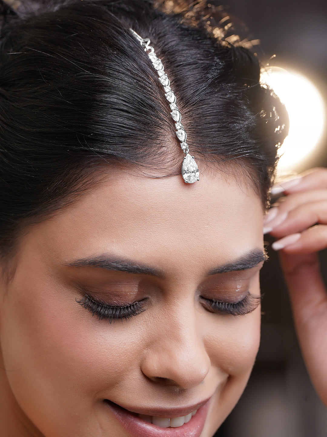 Festive Glow American Diamond Maangtikka