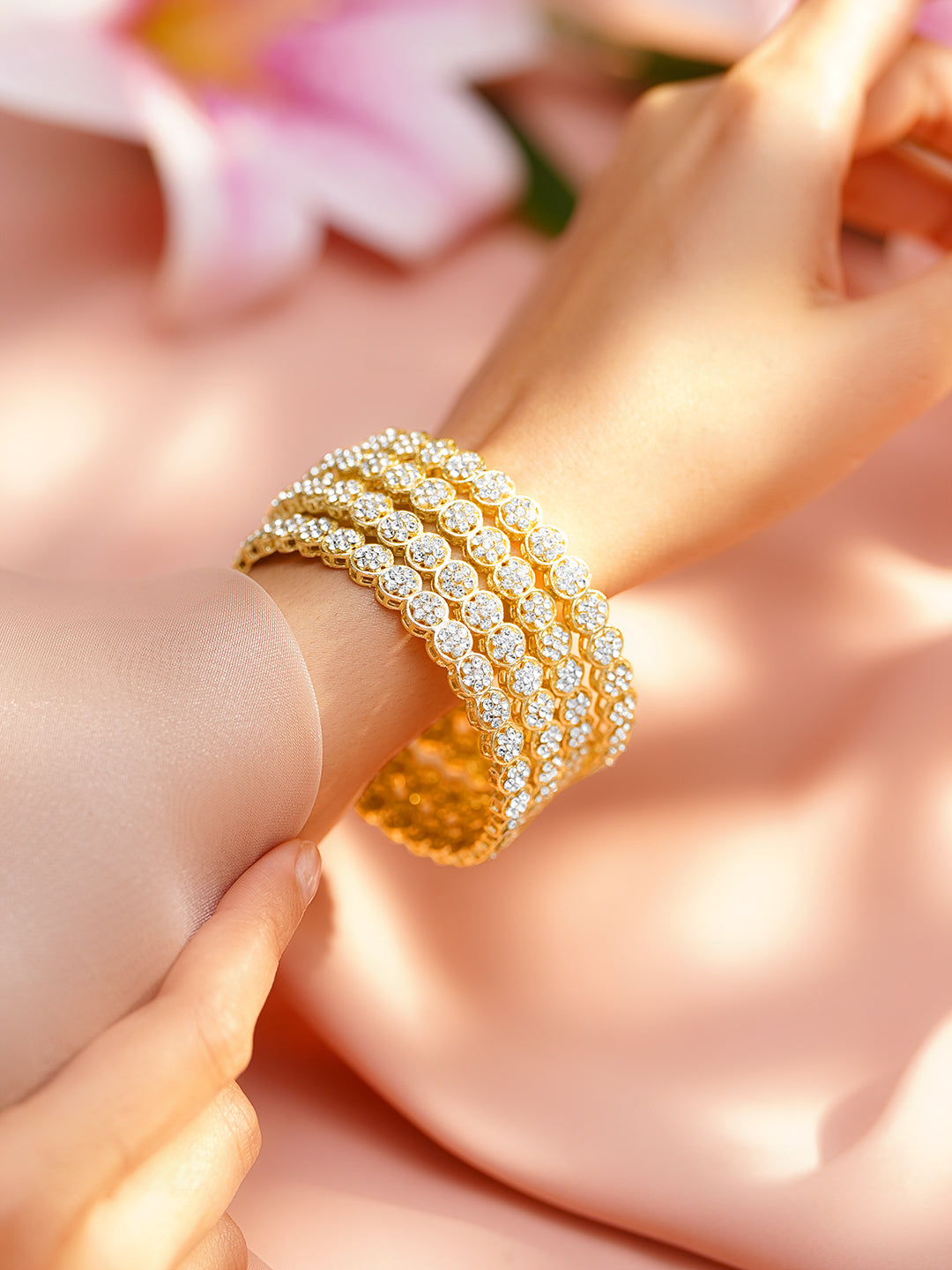 Celebration Glow Gold Plated Bangles