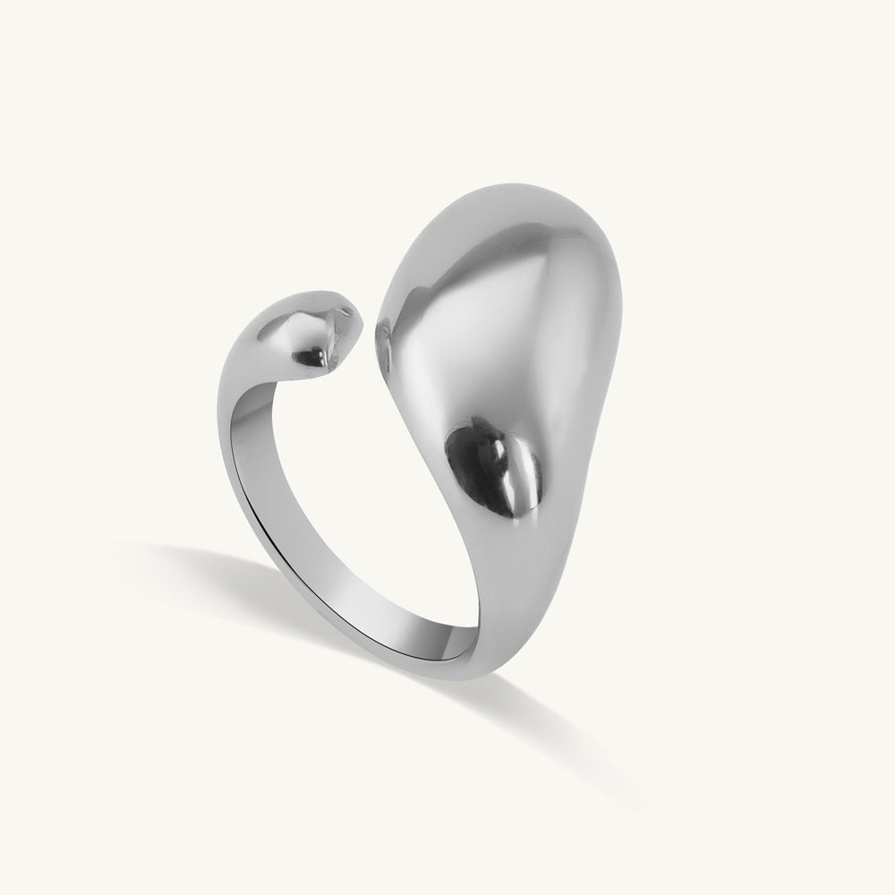 Silver Teardrop Sculpt Ring