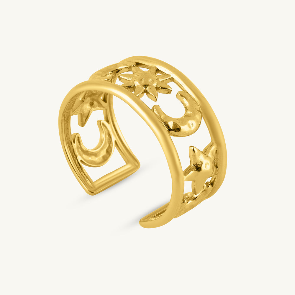 Golden Star Petal Ring
