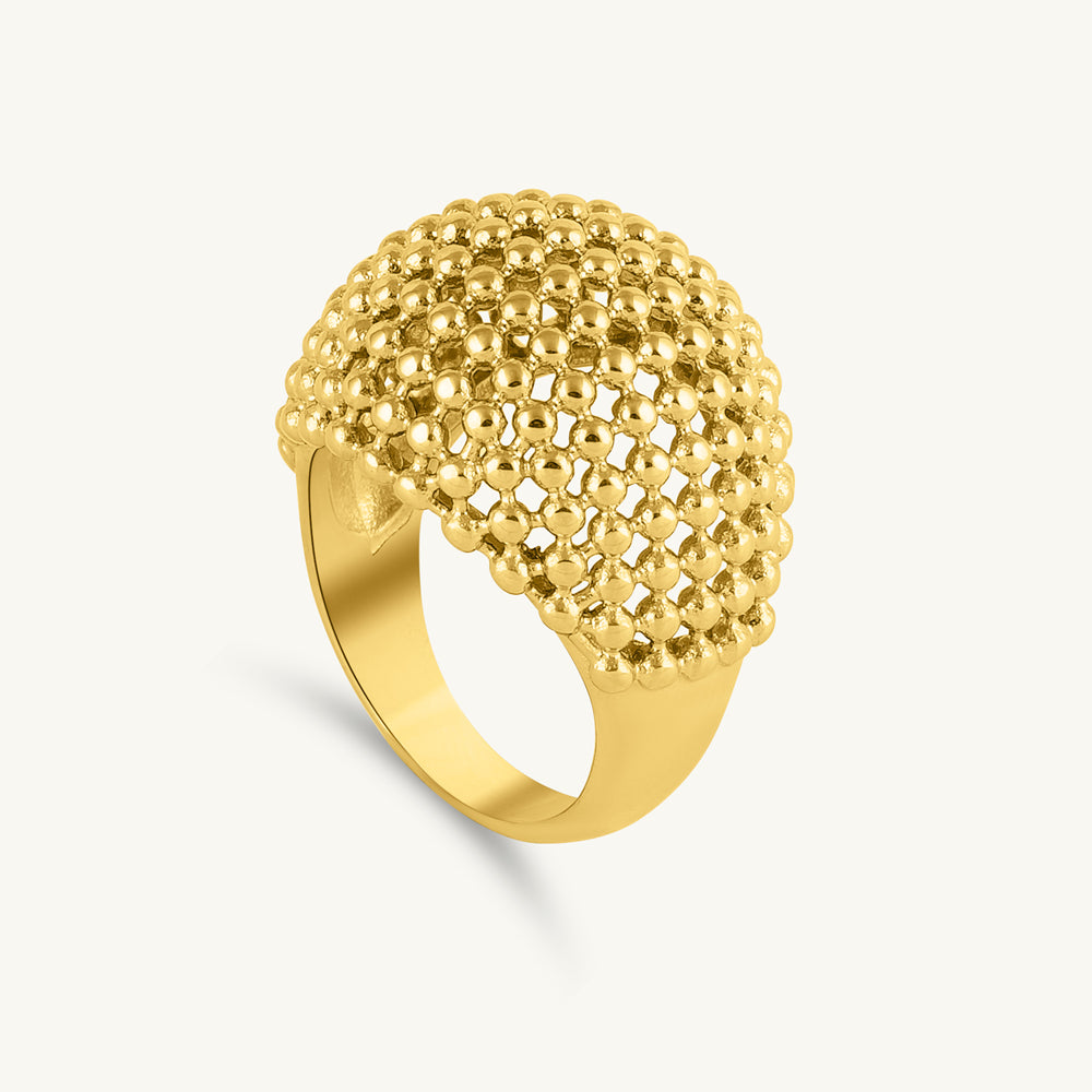 Orbit Glow Textured Dome Ring