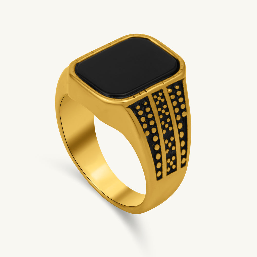 Noir Dynasty Black Square Ring