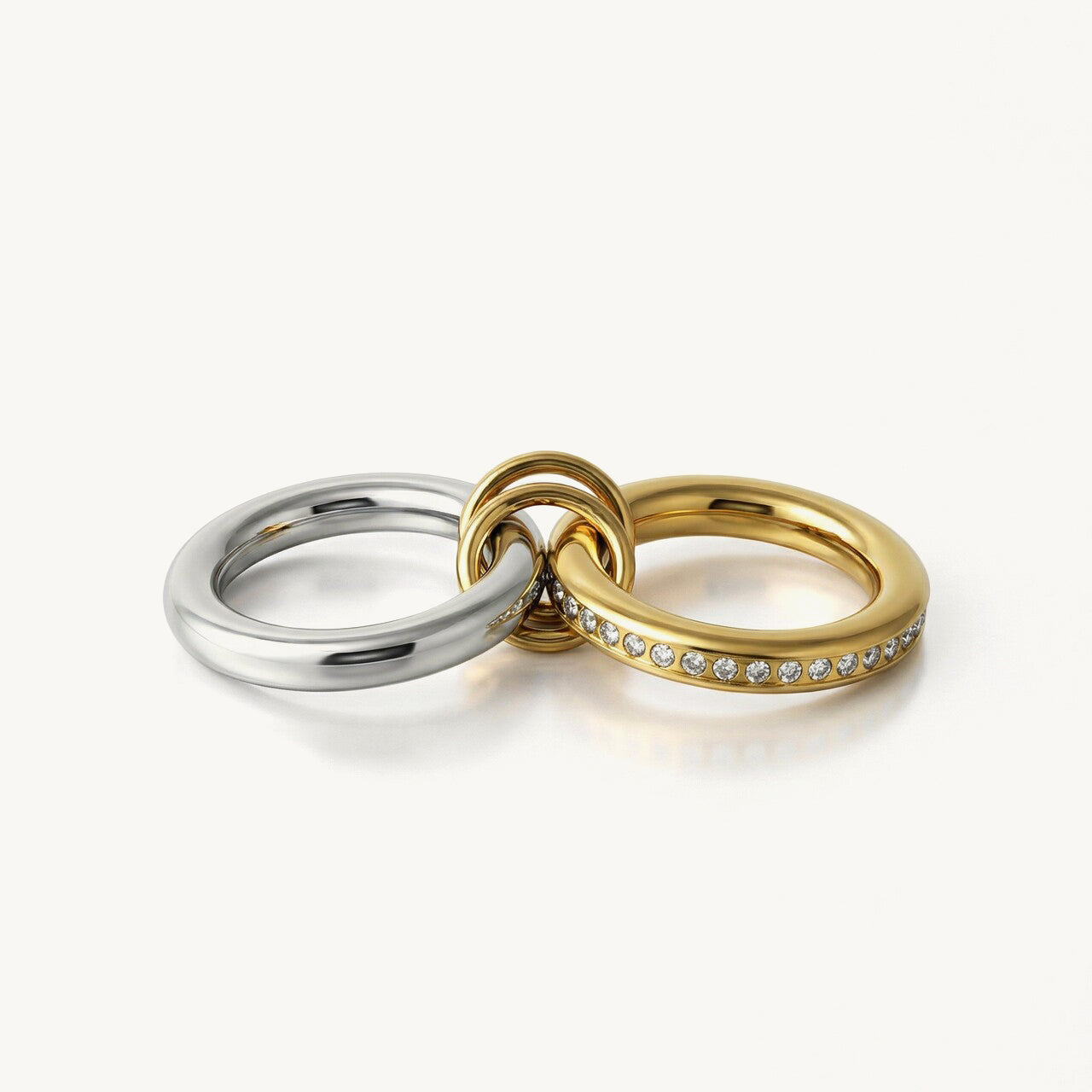 Dual Tone Linked Smooth Double Ring