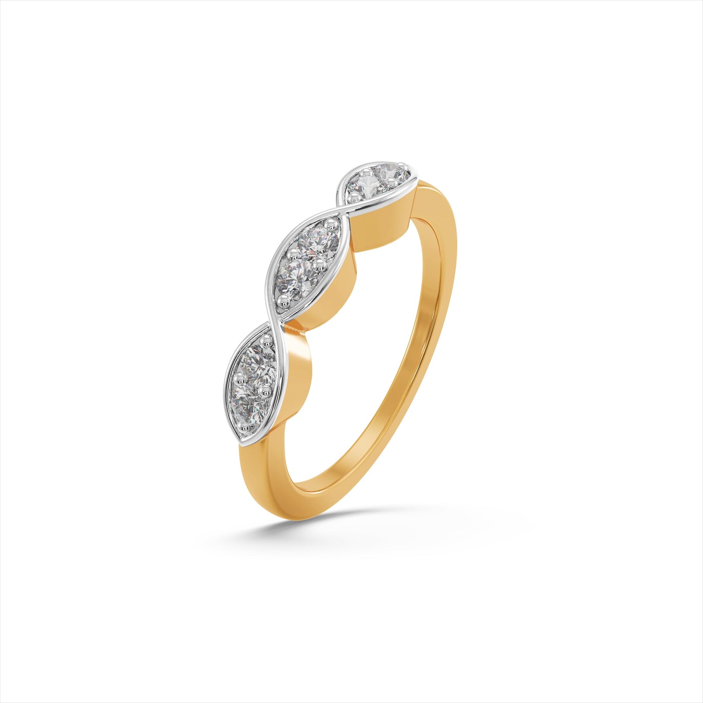 Triple Twist 9KT Gold Laboratory Grown Diamond Ring