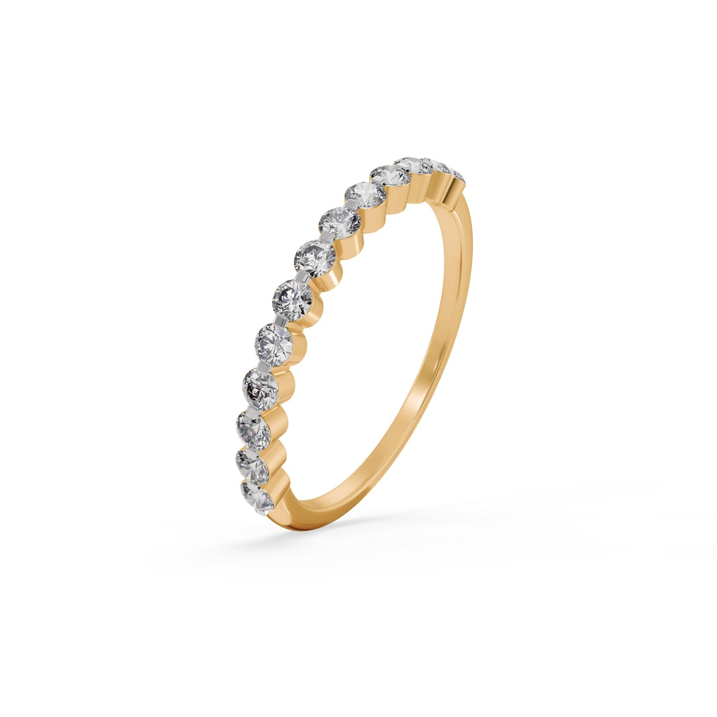 Beaded Band 9KT Gold Laboratory Grown Diamond Ring